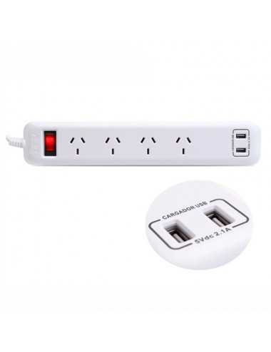 Zapatilla Electrica Trv 4t+ 2 Usb 2.1amp
