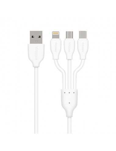 Cable Wesdar 3 In 1 White (wd-t39-w)
