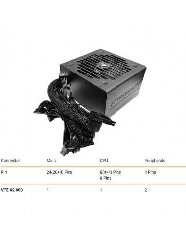 Fuente Atx Cougar Vte X2 600 (cgr Vx-600) 80p Bronce