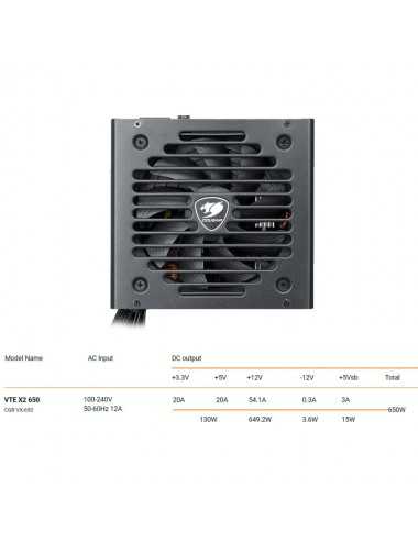 Fuente Atx Cougar Vte X2 650 (cgr Vx-650) 80p Bronze