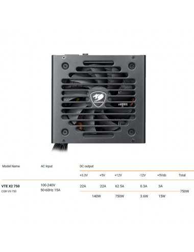 Fuente Atx Cougar Vte X2 750 (cgr Vx-750) 80p Bronze