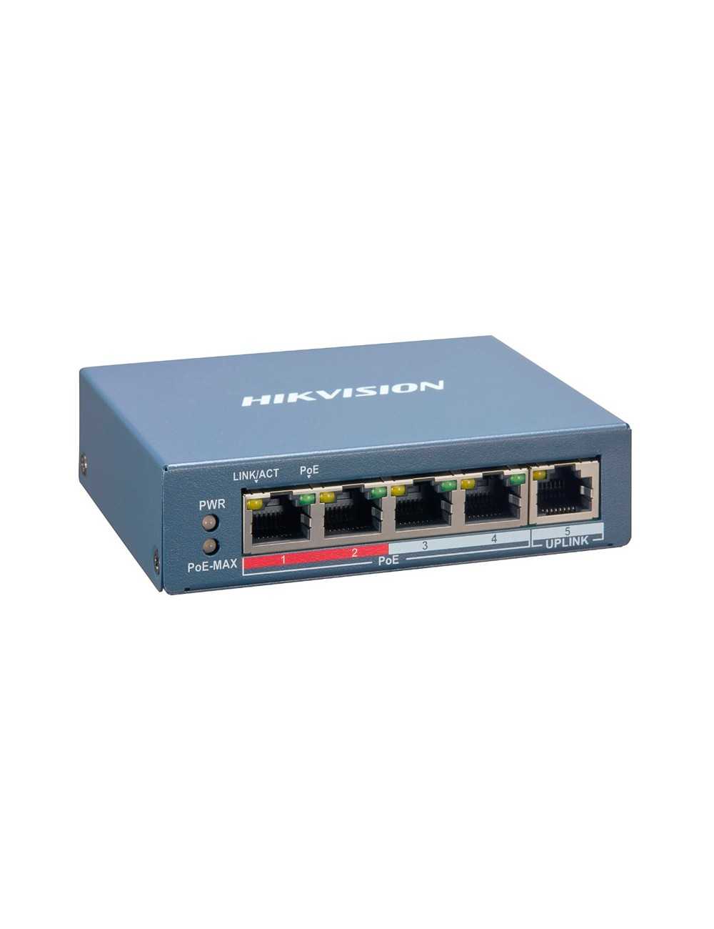Switch 4 Puertos Hikvision Ds-3e1105p-ei 60w Poe Smart