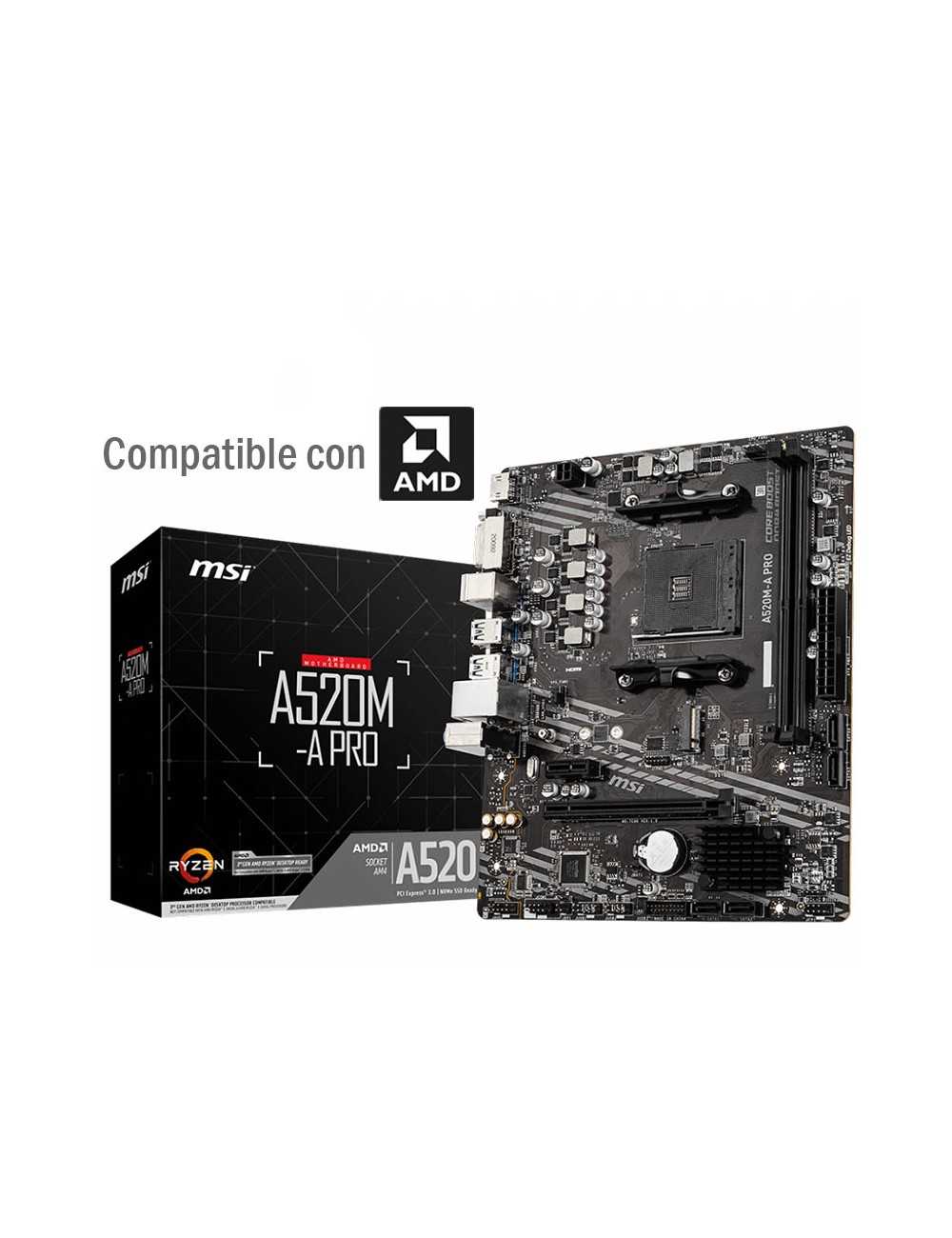 Msi Mother Board placa madre base Am4 A520m - A Pro
