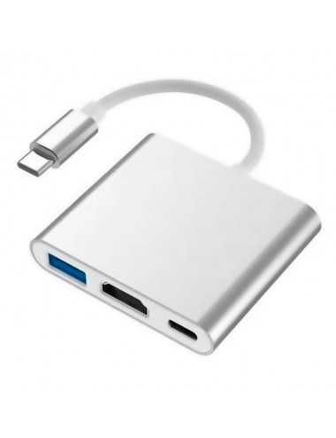 Conversor Usb Tipo C A Hdmi+usb3.0+tipo C Netmak Nm-type