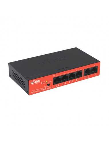 Switch 4 Puertos Wit-tek Wi-ps205h V2 4p Poe +2 Uplink 35w 250m