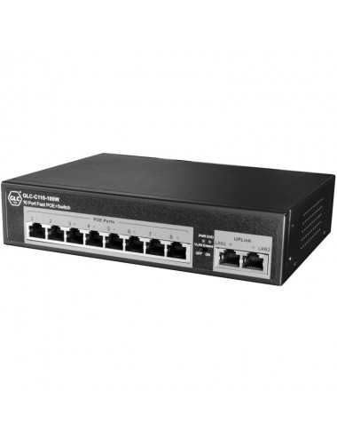 Switch 8 Puertos Glc C110-100w Poe 10/100 + 2p Rj45