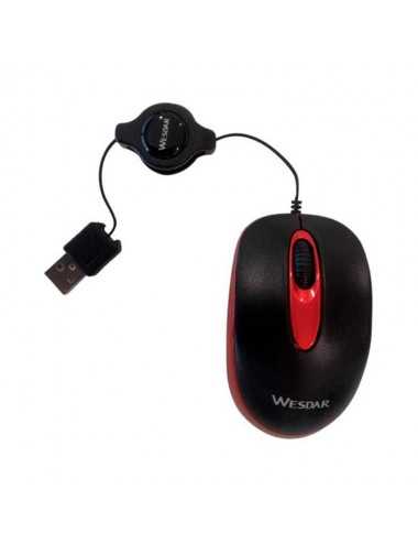 Mouse Mini Wesdar X25 Black Red Usb