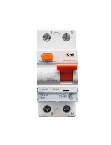 Disyuntor 40a Gralf Epr24030ac 1p+n 40a 30ma