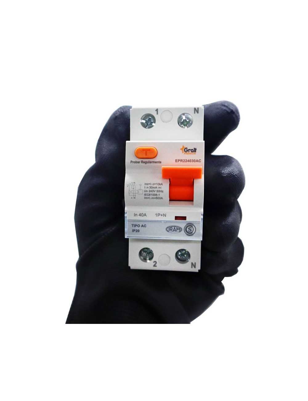 Disyuntor 40a Gralf Epr24030ac 1p+n 40a 30ma