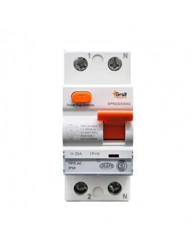 Disyuntor 25a Gralf Epr22530ac 1p+n 25a 30ma