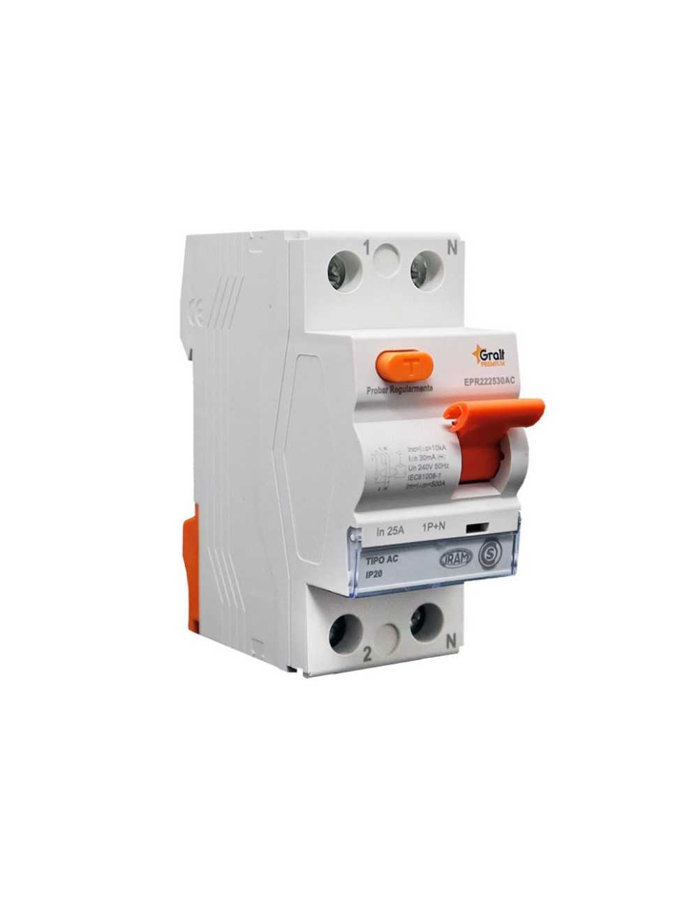Disyuntor 25a Gralf Epr22530ac 1p+n 25a 30ma