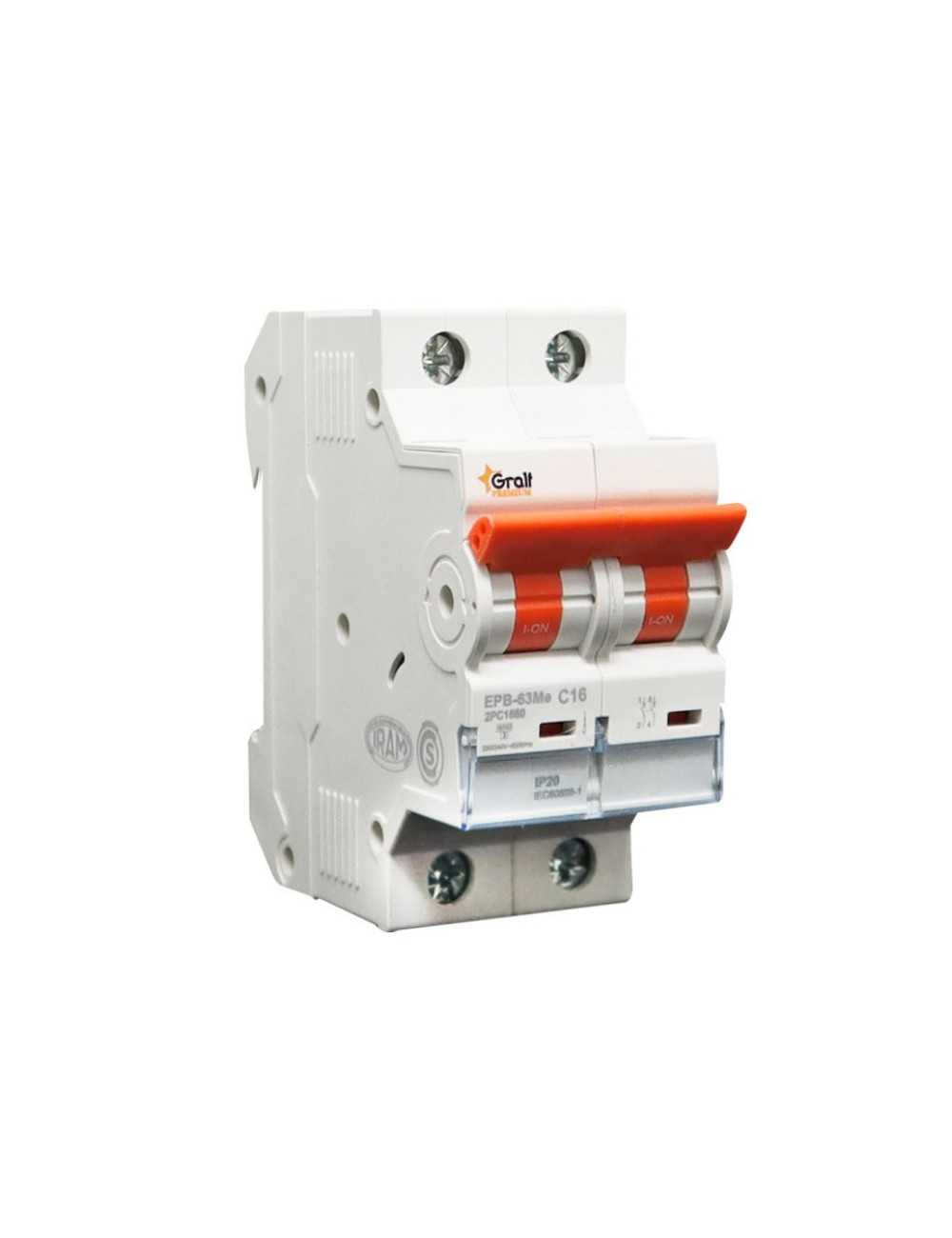 Termica 16a Gralf Epb-63me2pc1660 2p 6kva