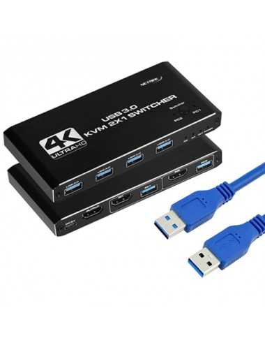 Switch Kvm Netmak 2 Puertos Usb 4k Nm-kvm2