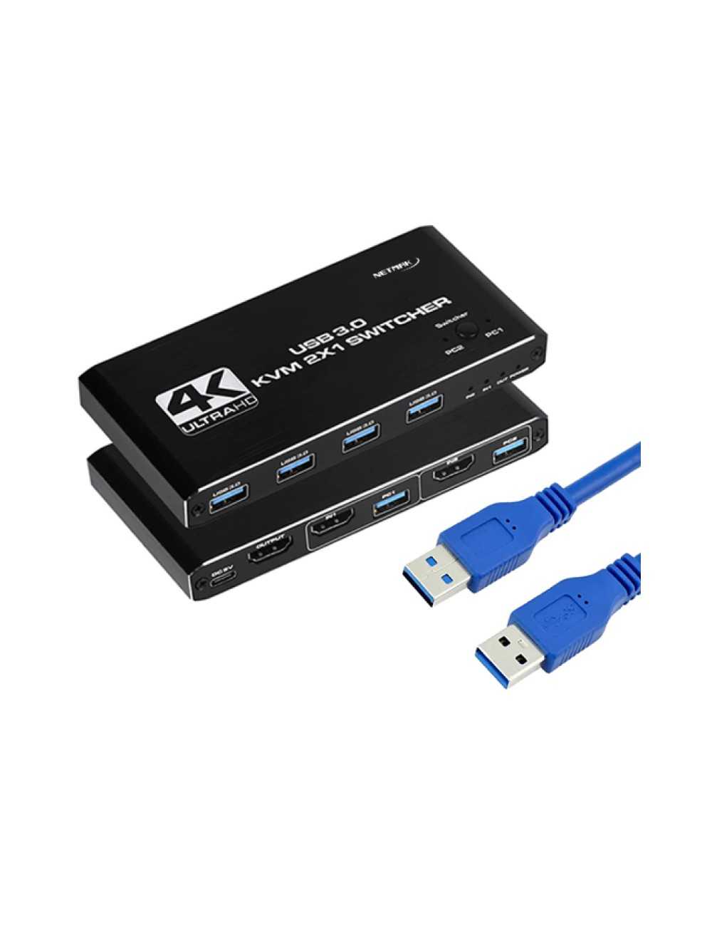 Switch Kvm Netmak 2 Puertos Usb 4k Nm-kvm2