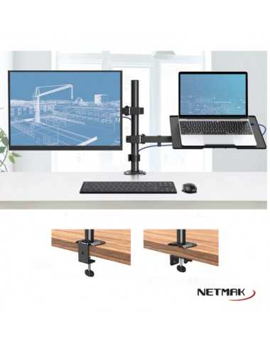 Soporte Monitor Netmak Nm-st26 Para Monitor Y Laptop