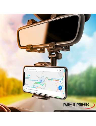 Soporte Celular Netmak Nm-hc25 Espejo Retrovisor