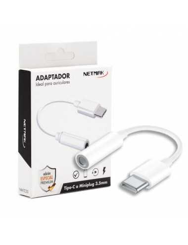 Adaptador Usb Netmak Nm-tc55 Tipo C A Audio Miniplug 3.5 10 Cm