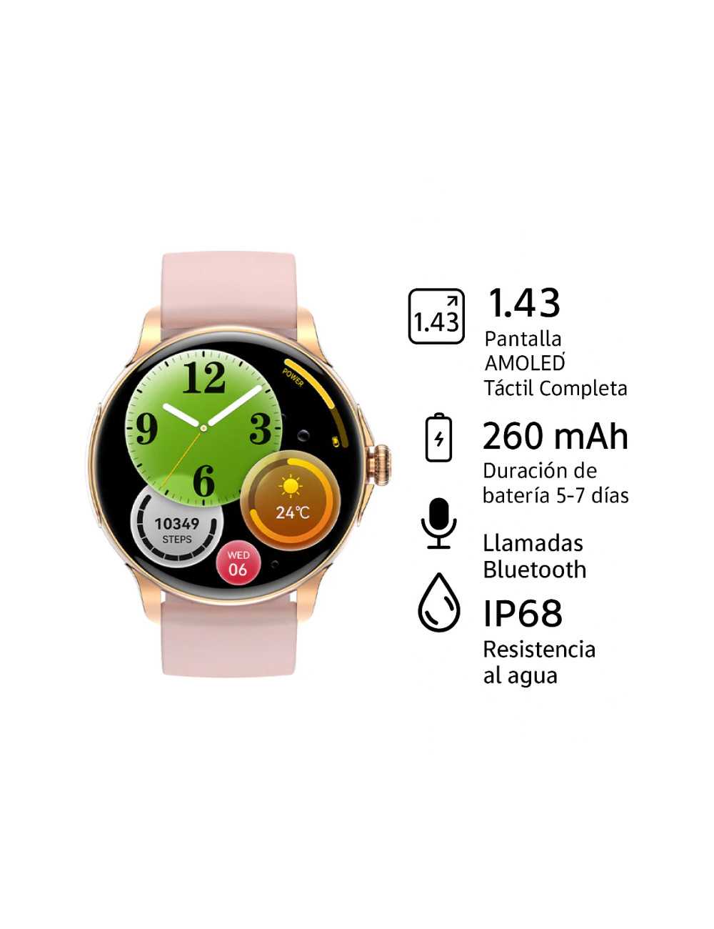 Smartwatch Colmi V72 Gold Silicona