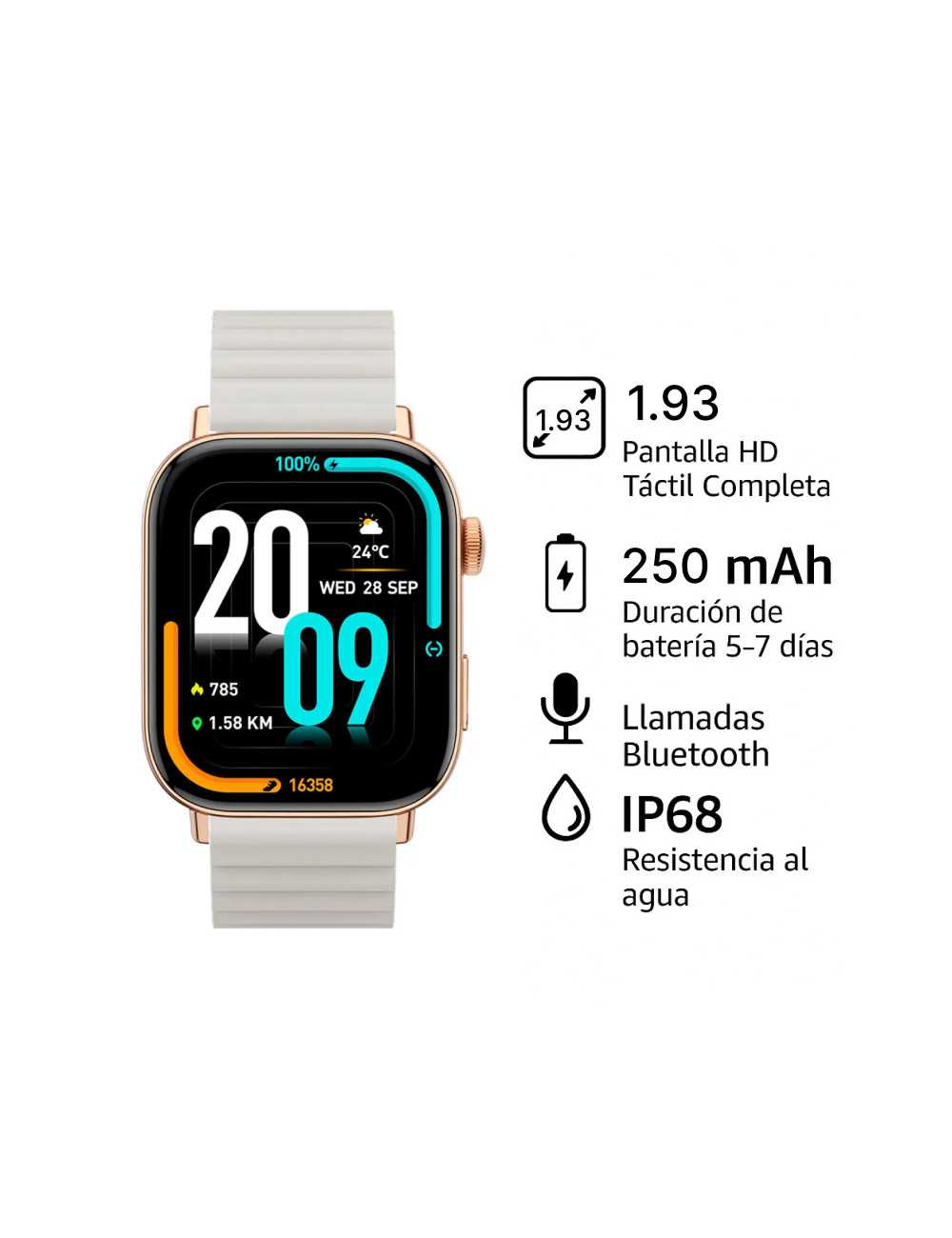 Smartwatch Colmi C8max Gold Silicona Magnetico