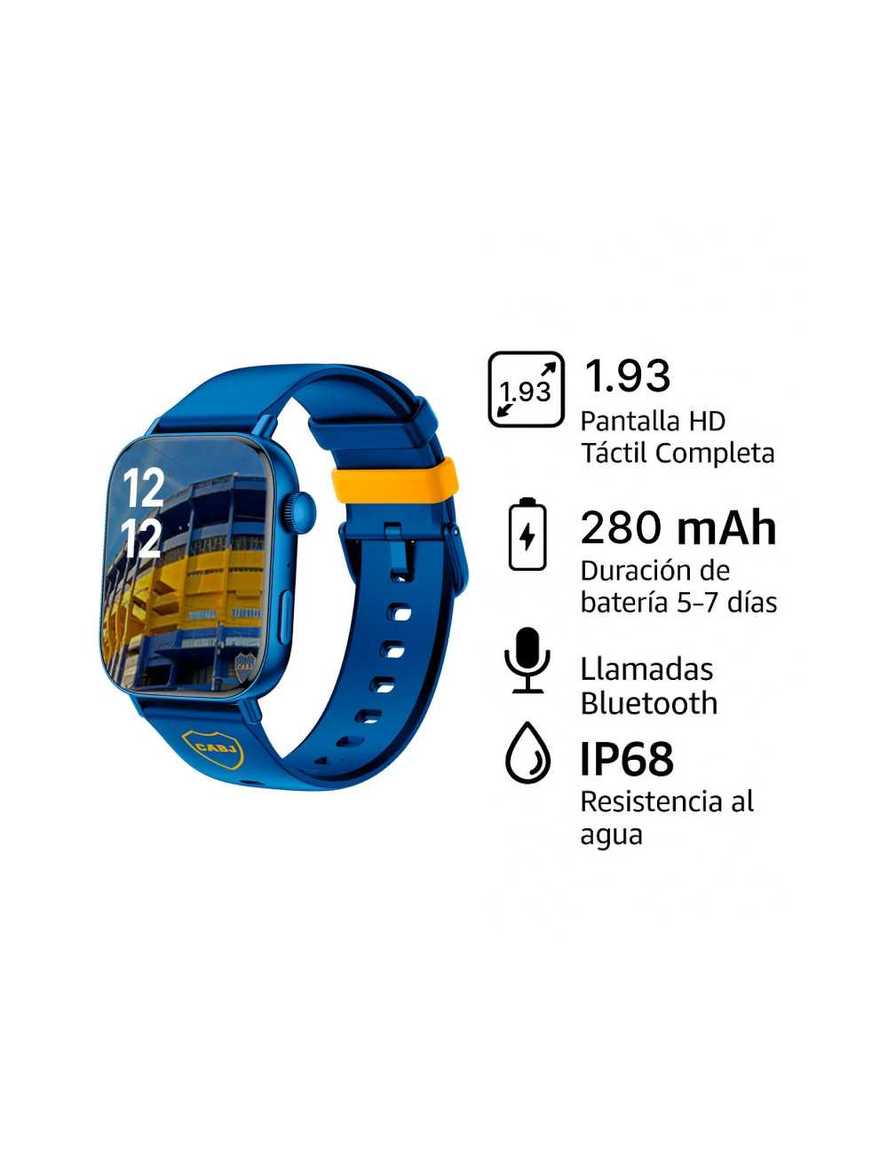 Smartwatch Colmi C8max Black Silicona Boca Juniors Blue