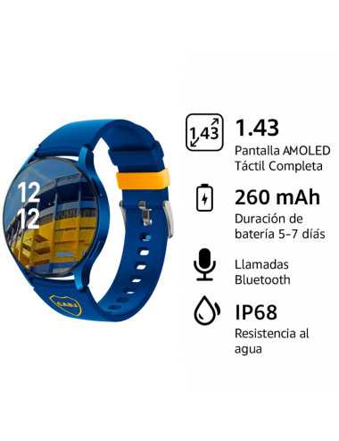 Smartwatch Colmi I28 Ultra Black Silicona Boca Juniors Blue