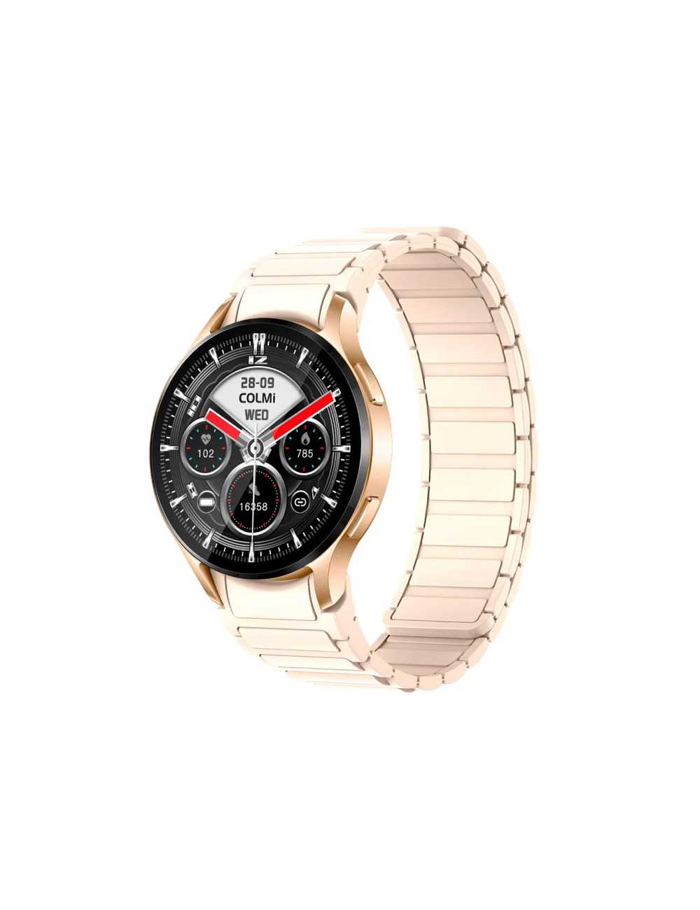 Smartwatch Colmi I28 Ultra Model Gold Beige Silicona Magnetico