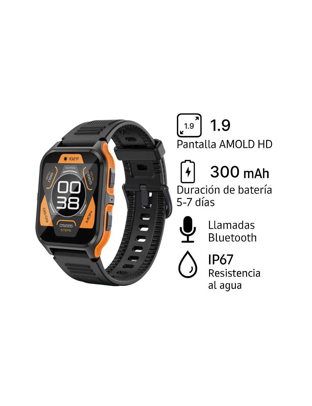 Smartwatch Colmi P73 Black Orange