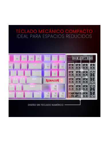 Teclado Redragon Kumara K552w-rgb Sp White Red Switch Rgb