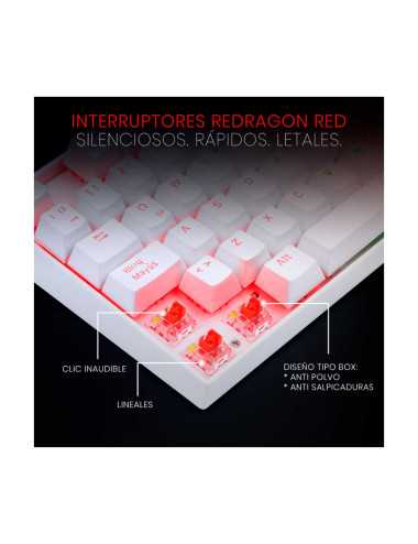 Teclado Redragon Kumara K552w-rgb Sp White Red Switch Rgb