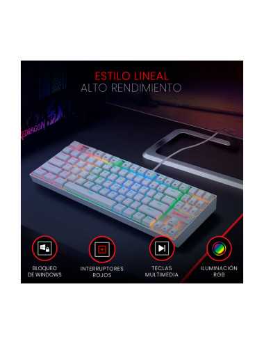Teclado Redragon Kumara K552w-rgb Sp White Red Switch Rgb