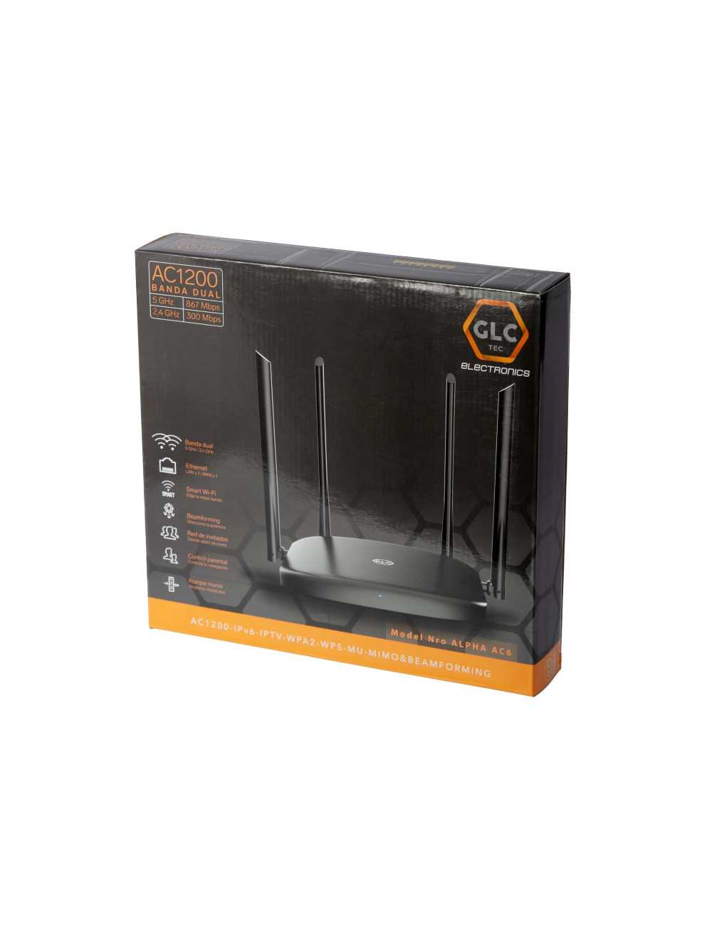 Router Glc Alpha Ac6 - 4 Antenas 6dbi Ac - Giga - Repetidor
