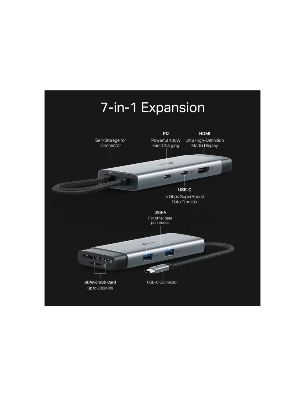 Hub Tp-link Uh7020c 7 En 1 Hdmi/sd/usb/usb-c