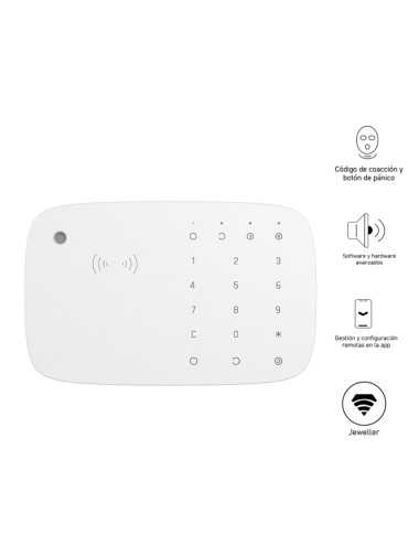 Teclado Tactil Inalambrico Ajax Con Sirena Keypadcombiw Blanco