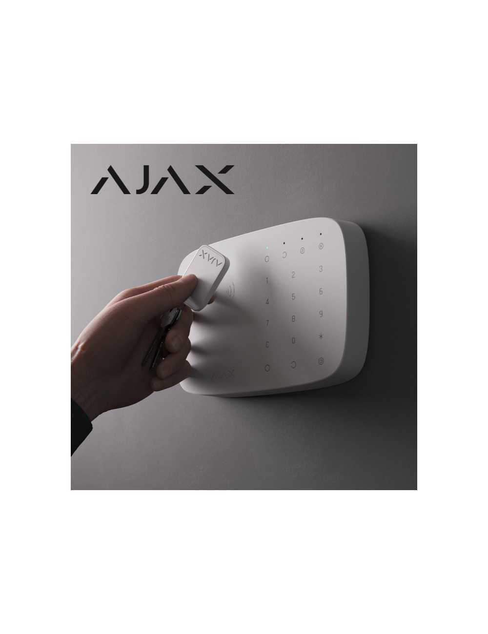 Teclado Tactil Inalambrico Ajax Con Sirena Keypadcombiw Blanco