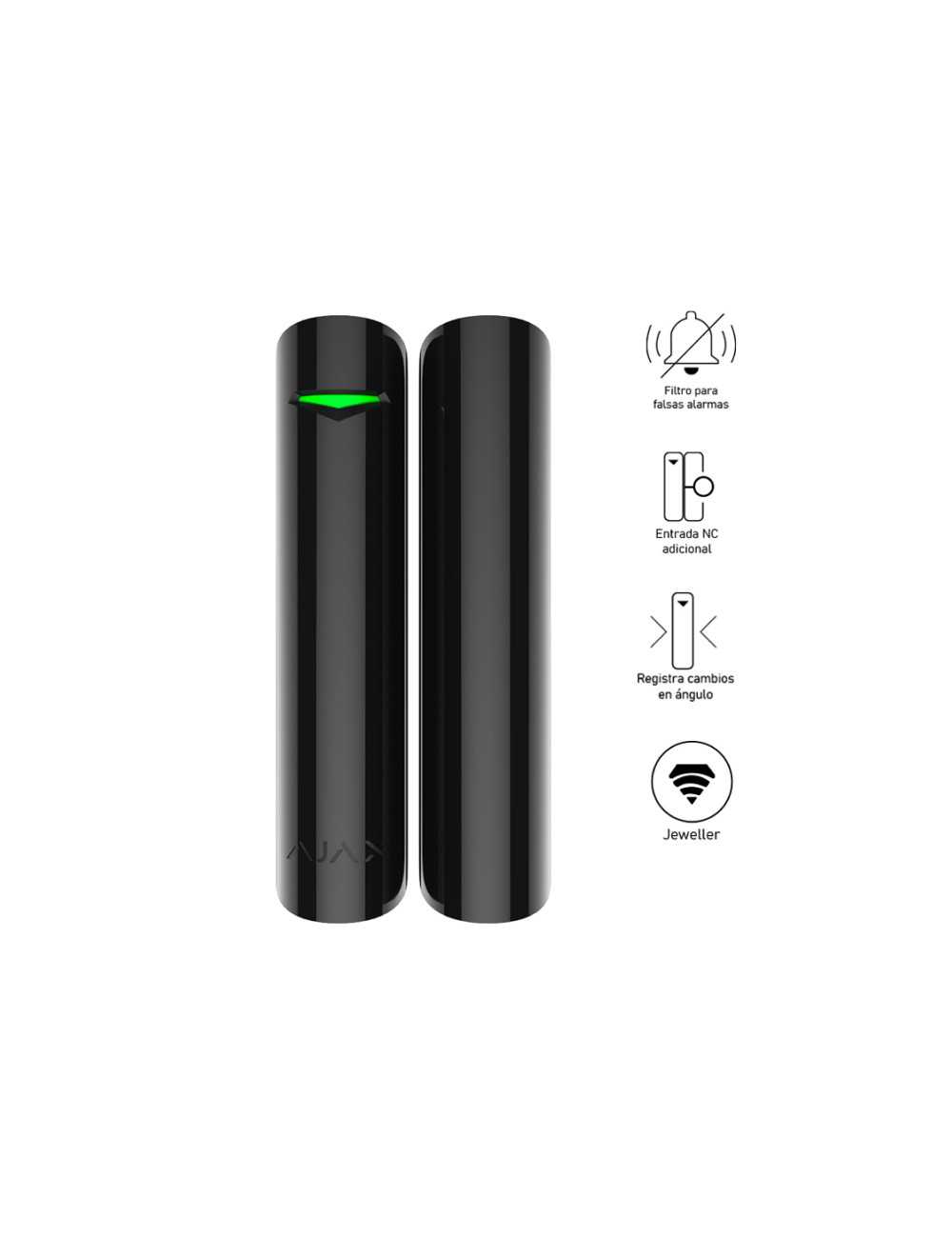 Detector Magnetico Con Vibracion Ajax Doorprotectplusb Negro