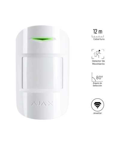 Detector De Movimiento Ajax Motionprotectw Blanco Antimascotas