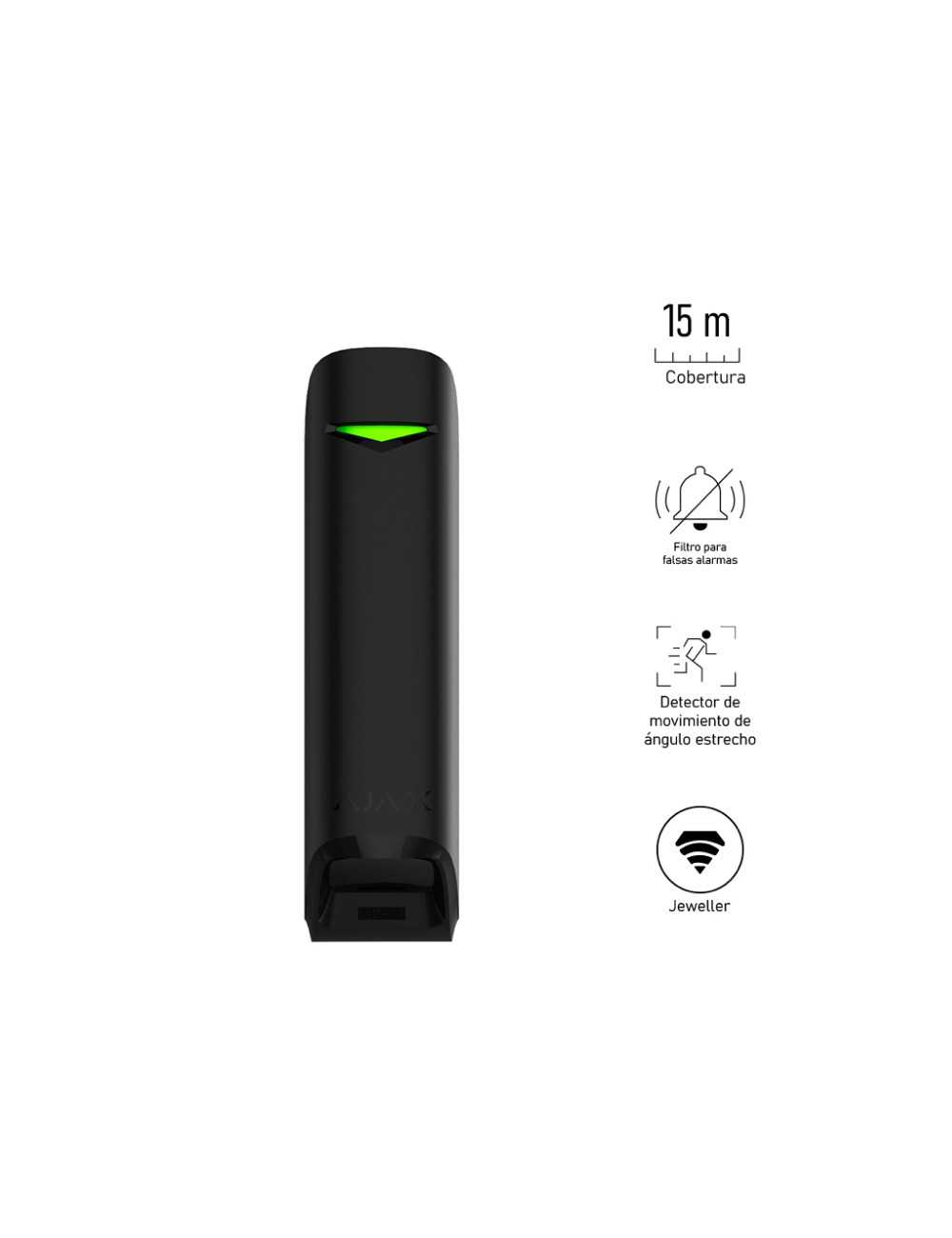 Detector De Movimiento Angulo Estrecho Ajax Motionprotectcurtainb Negro