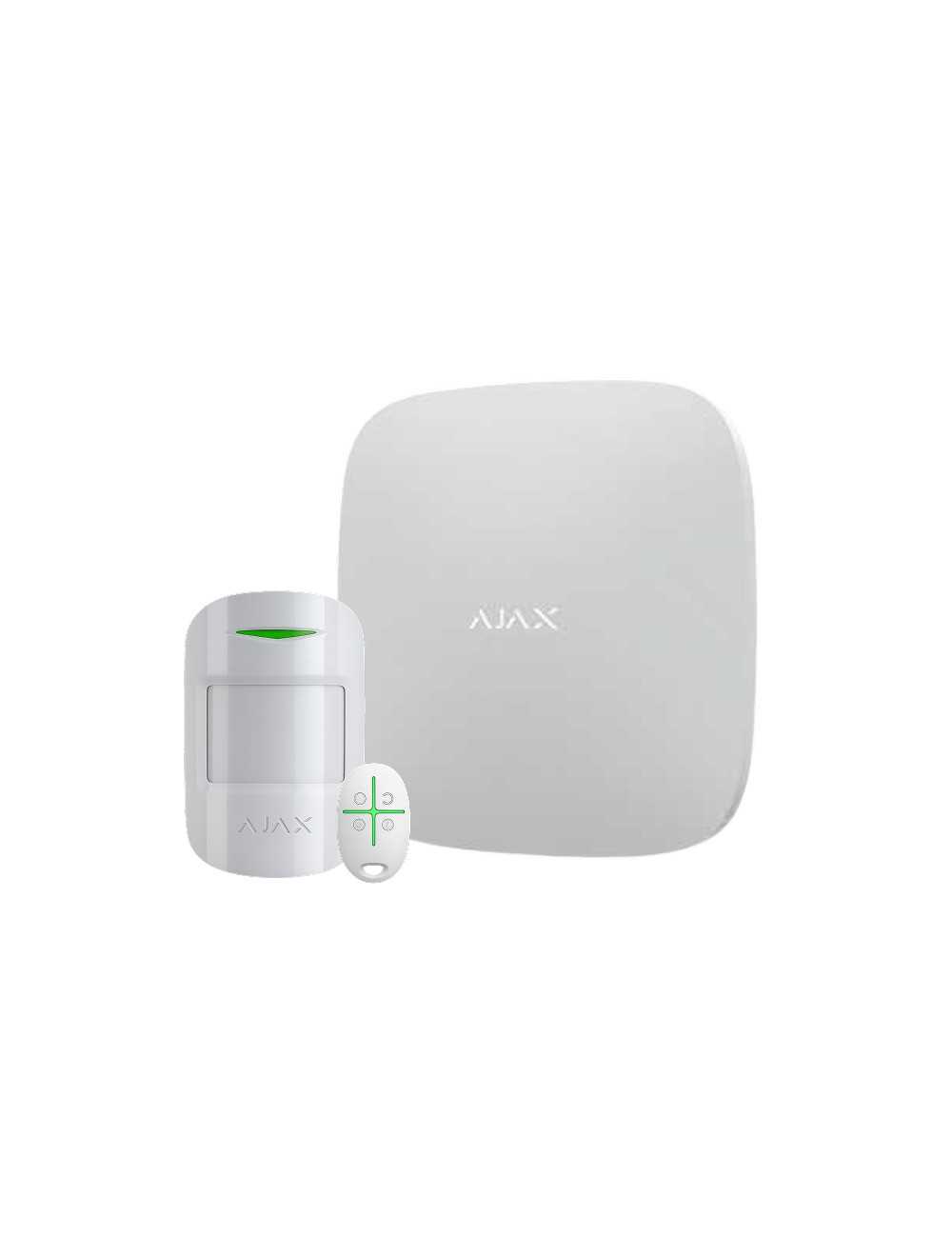 Kit Alarma Ajax Kit3w Hub4gw Motion Magnetico Control Blanco 100 Dispositivos