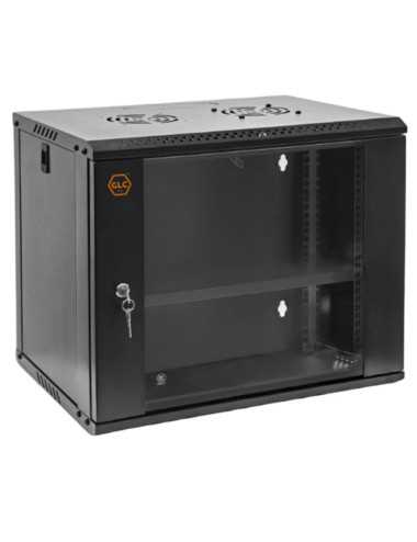 Minirack Mural Glc Glc-ecomural-9u450 19" Puerta Cristal/4 Soportes