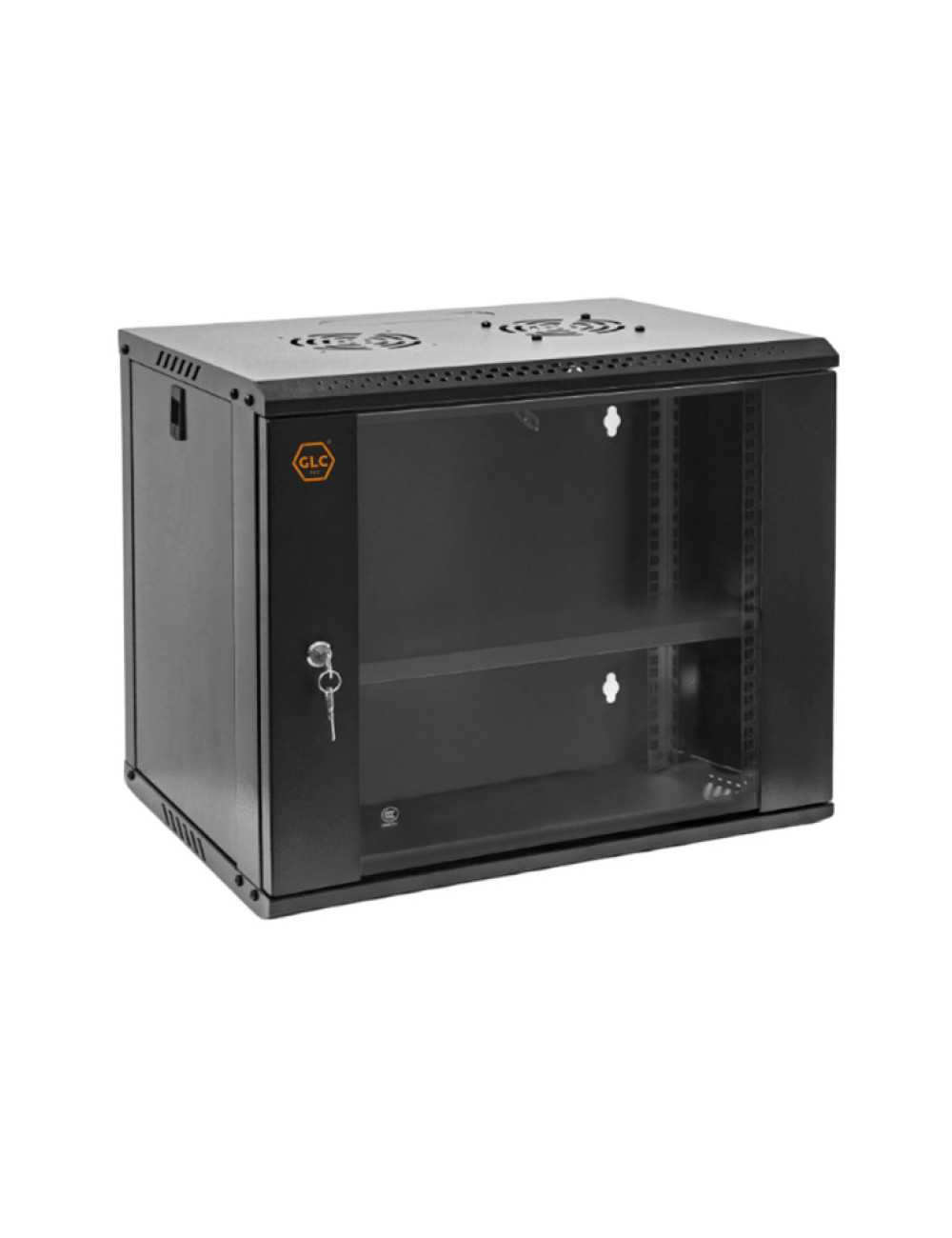 Minirack Mural Glc Glc-ecomural-9u450 19" Puerta Cristal/4 Soportes