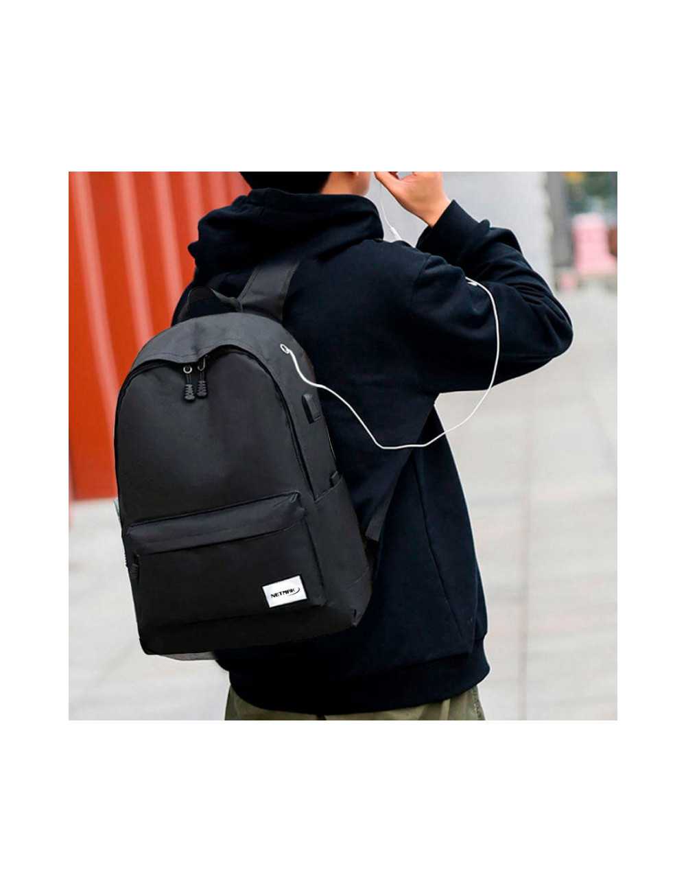 Mochila Netmak Nm-mch12 Urbana Negra