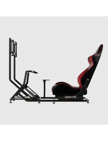 Estructura P/ Simulador Carreras Redragon Rdsc09bs03 Vortex Con Butaca Y Soporte Pc Tv