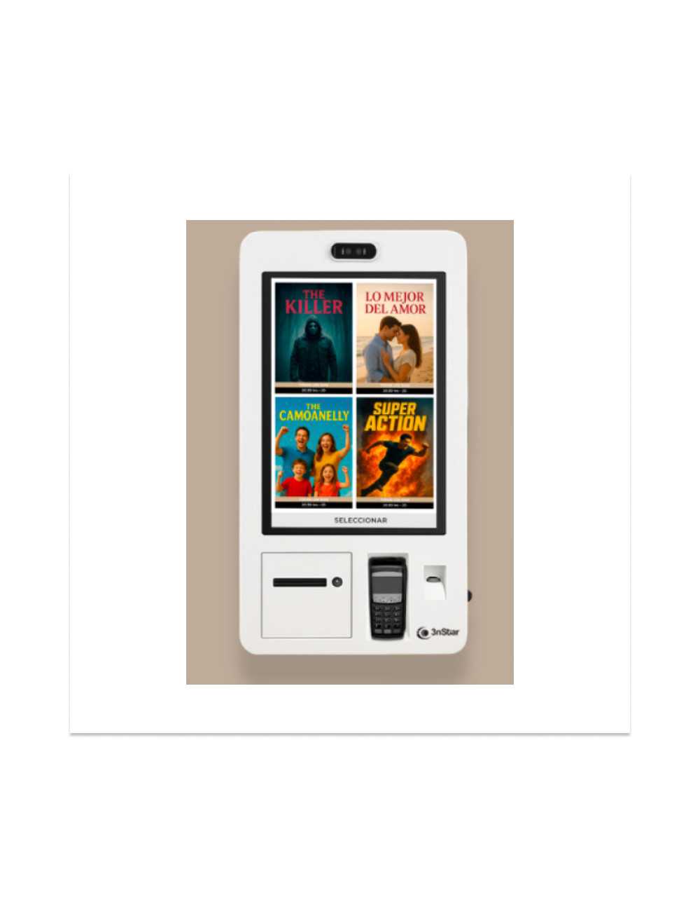 Kiosko 24" 3nstar  K724-10w-8240-ps Pantalla Tactil Intel N97-8gb-ssd250-win11-wifi -scan 2d - Impresora 80mm